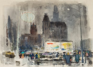 Ralph Avery (American, 1906-1976) Winter, 1971 (Downtown, Rochester, New York)