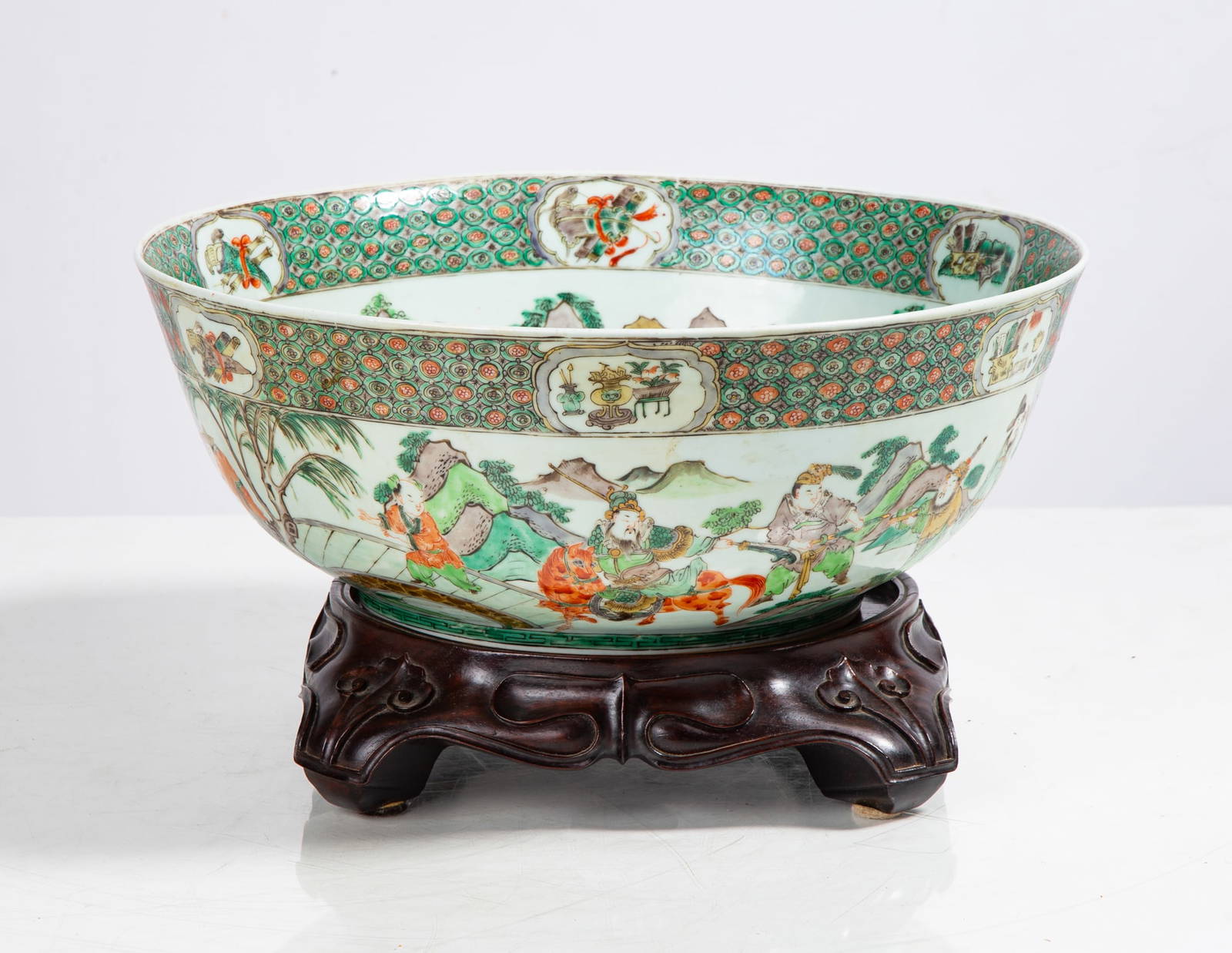 Chinese Export Famille Verte Punch Bowl