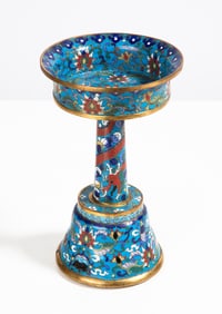 Rare Chinese Cloisonne Butter Lamp