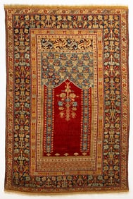 Antique Turkish Kula Prayer Rug