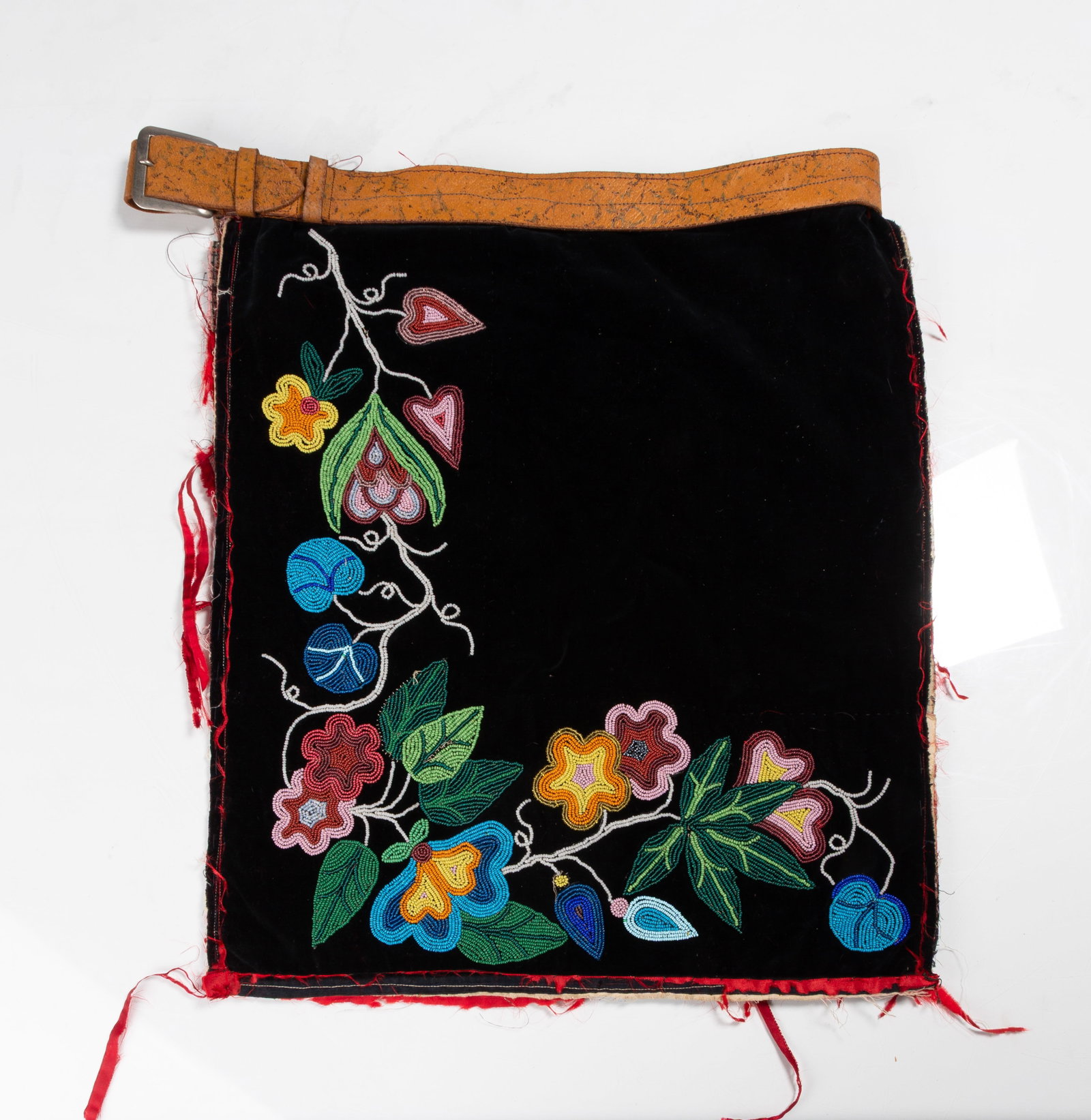 Ojibwe Anishinaabe Breechcloth: Ojibwe Anishinaabe Breechcloth Circa 1890. Max L. 20 in. Shipping Note: We provide our own in-house shipping service. Please reach out to us with any inquiries.