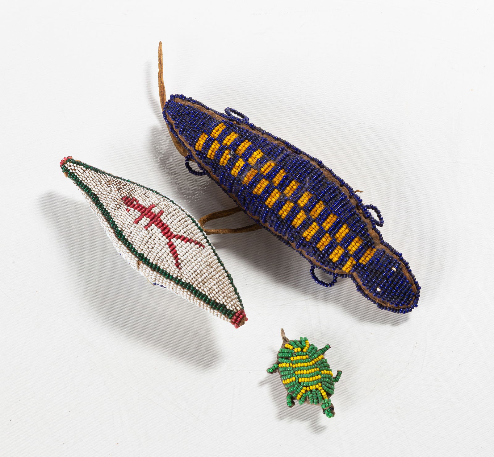 Three Native American Plains Beaded Fetishes (1 of 2)