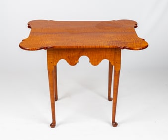 Bench-Made Queen Anne Tiger Maple Table