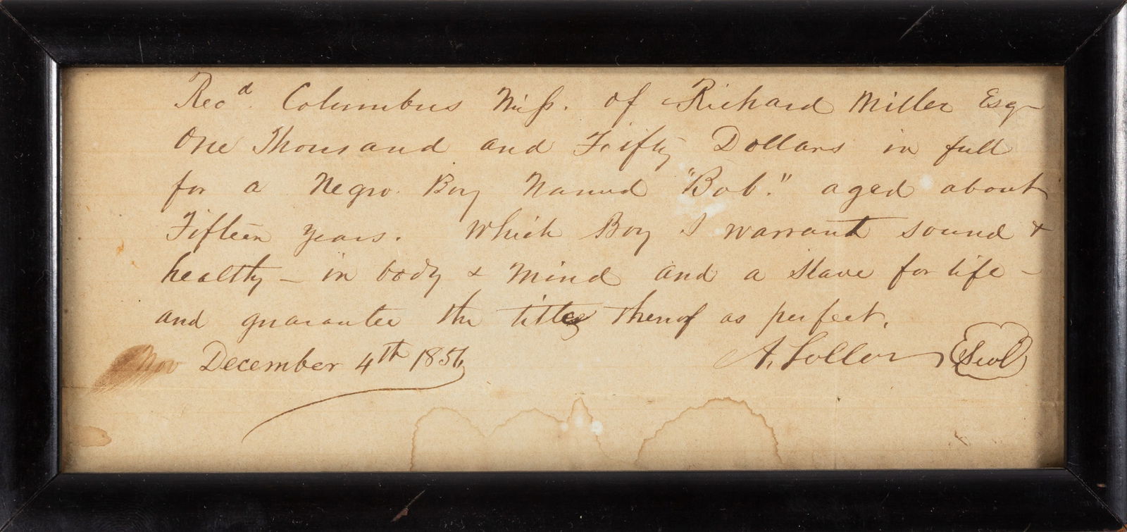 Civil War Era Letters, Slave Sale Document, & Confederate Paper Currency Notes (1 of 4)