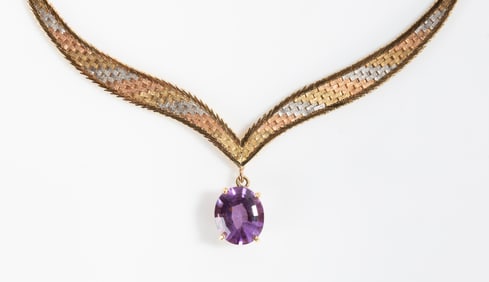 14K Gold & Amethyst Necklace