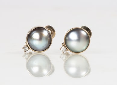 14K Gold & Pearl Earrings