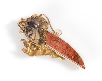 Kolodny-Gallagher Tropical Bird Brooch