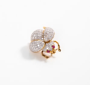18K Gold, Diamond, & Ruby Ladybug