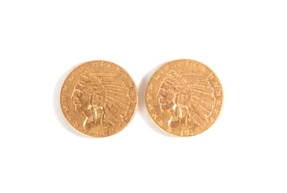 1913 & 1915 Indian Head $5 Gold Coins