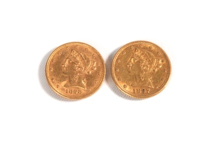 1898 & 1897 Liberty Head $5 Gold Coins