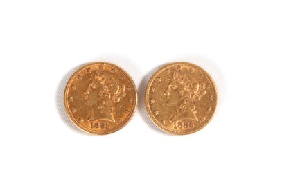 1881 & 1885 Liberty Head $5 Gold Coins
