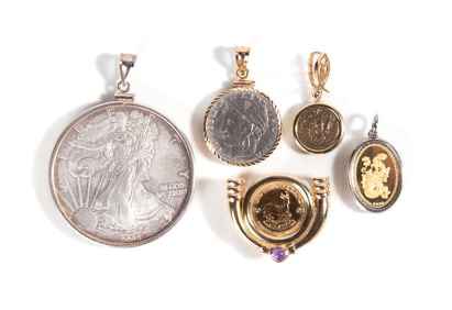 Gold & Silver Coin Pendants / Charms