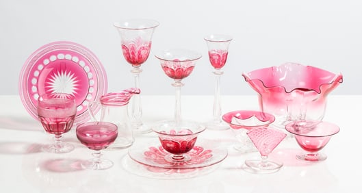 Steuben Ruby-Cut-to-Clear Tableware