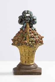 Hubley Floral Basket Doorstop No. 11