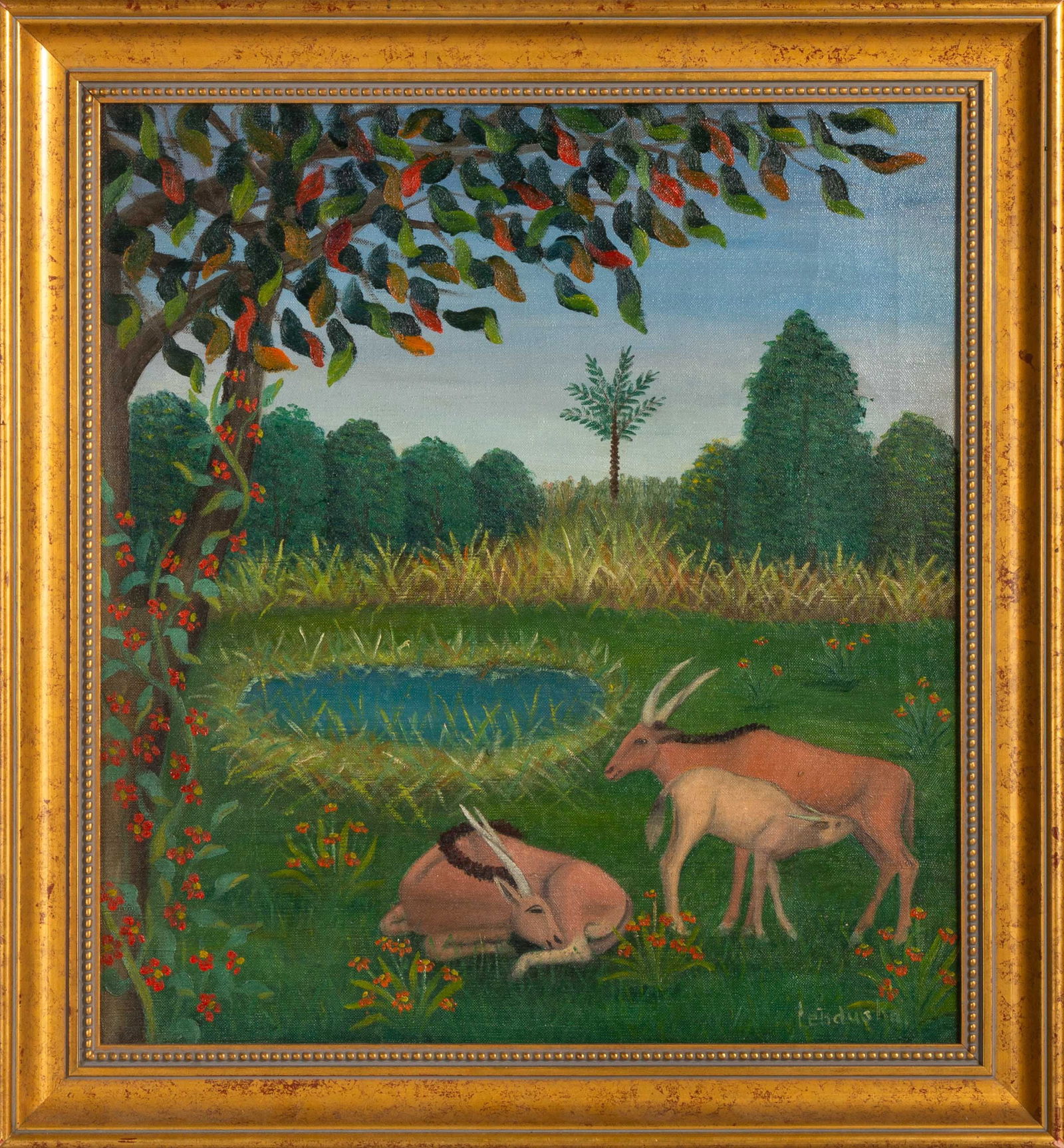 Lawrence H. Lebduska (American, 1894-1966) "Wild Life" (1 of 4)