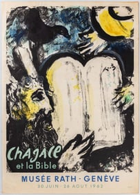 Marc Chagall (Russian/French, 1887-1985) (Moses and the Tablets of Law) For: Chagal et la Bible,