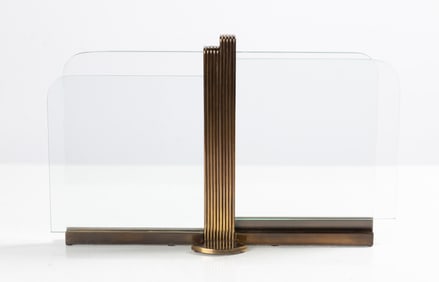 Art Deco Glass & Bronze Sculpture / Letter Holder