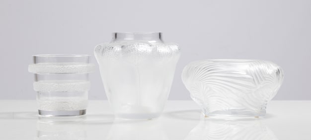 Lalique Ricquewihr Lave-Raisins, Bali, & Hutan Vases
