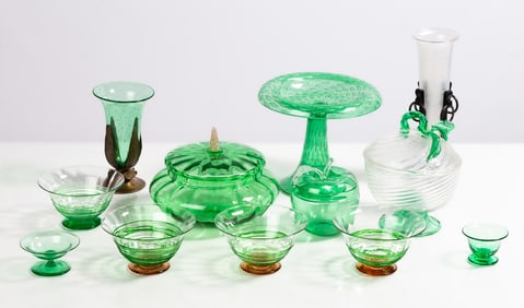 Steuben Green Jade Tableware