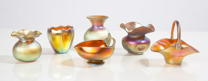 Steuben Aurene Cabinet Pieces