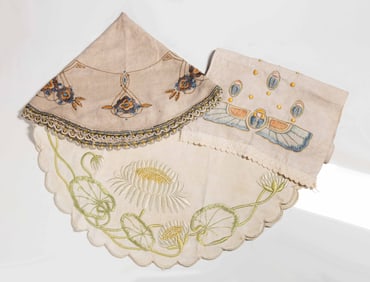 Arts & Crafts Embroidered Textiles, Table Cloths and Runner