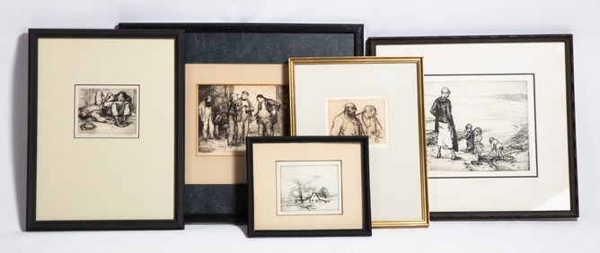Five George A. Renouard (American, 1884-1954) Etchings