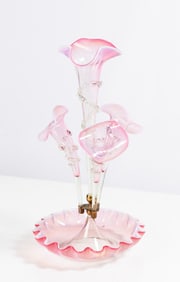 Cranberry Opalescent Epergne