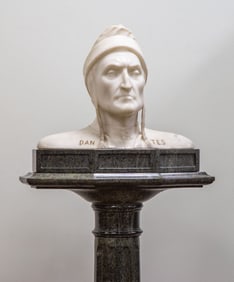 Grand Tour Alabaster Bust of Dante with Matching Pedestal
