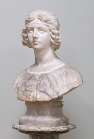 19th Century Italian Alabaster Bust of a Woman
