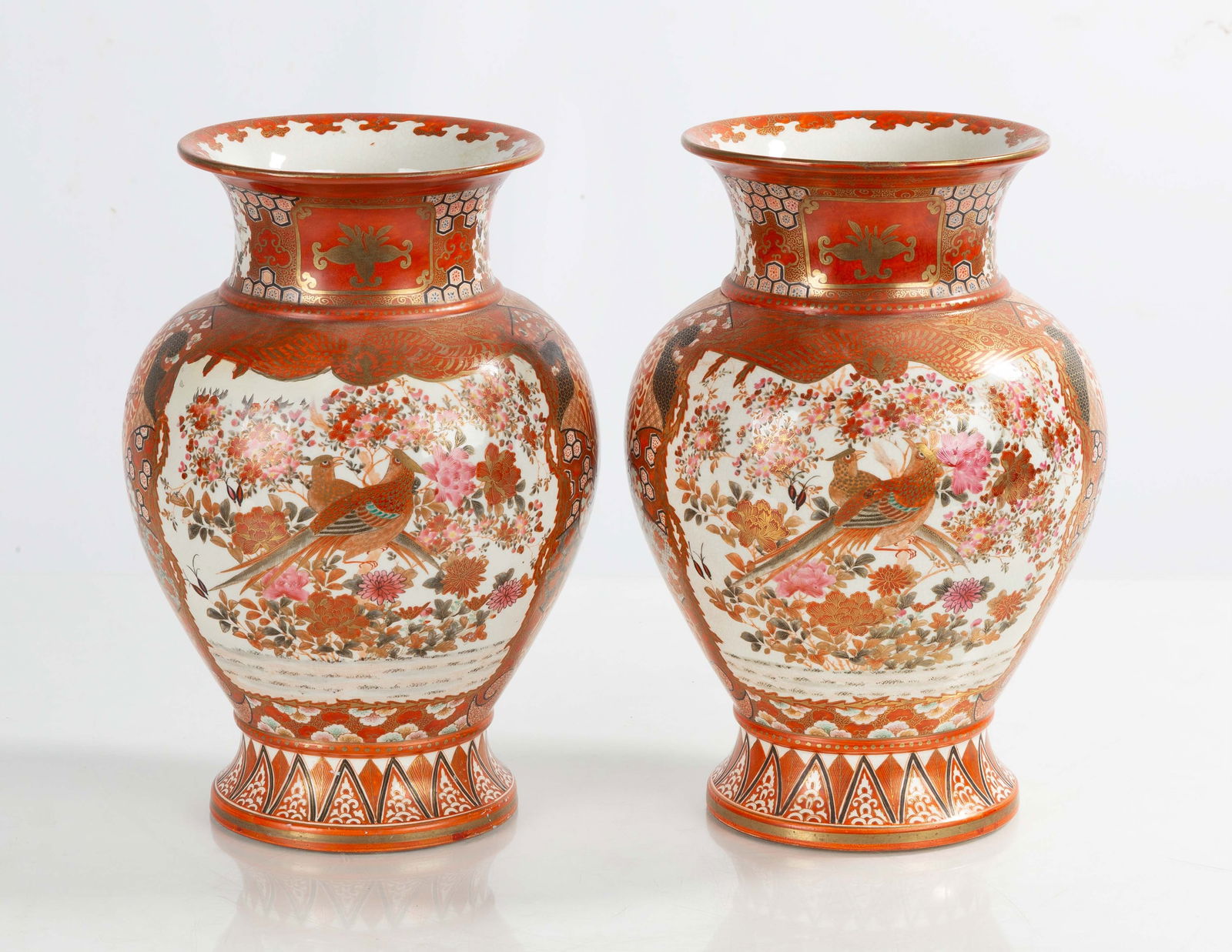 Pair of Japanese Kutani Porcelain Vases (1 of 7)