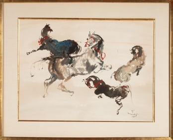 Kaiko Moti (Indian,1921-1989) Horses, 1965