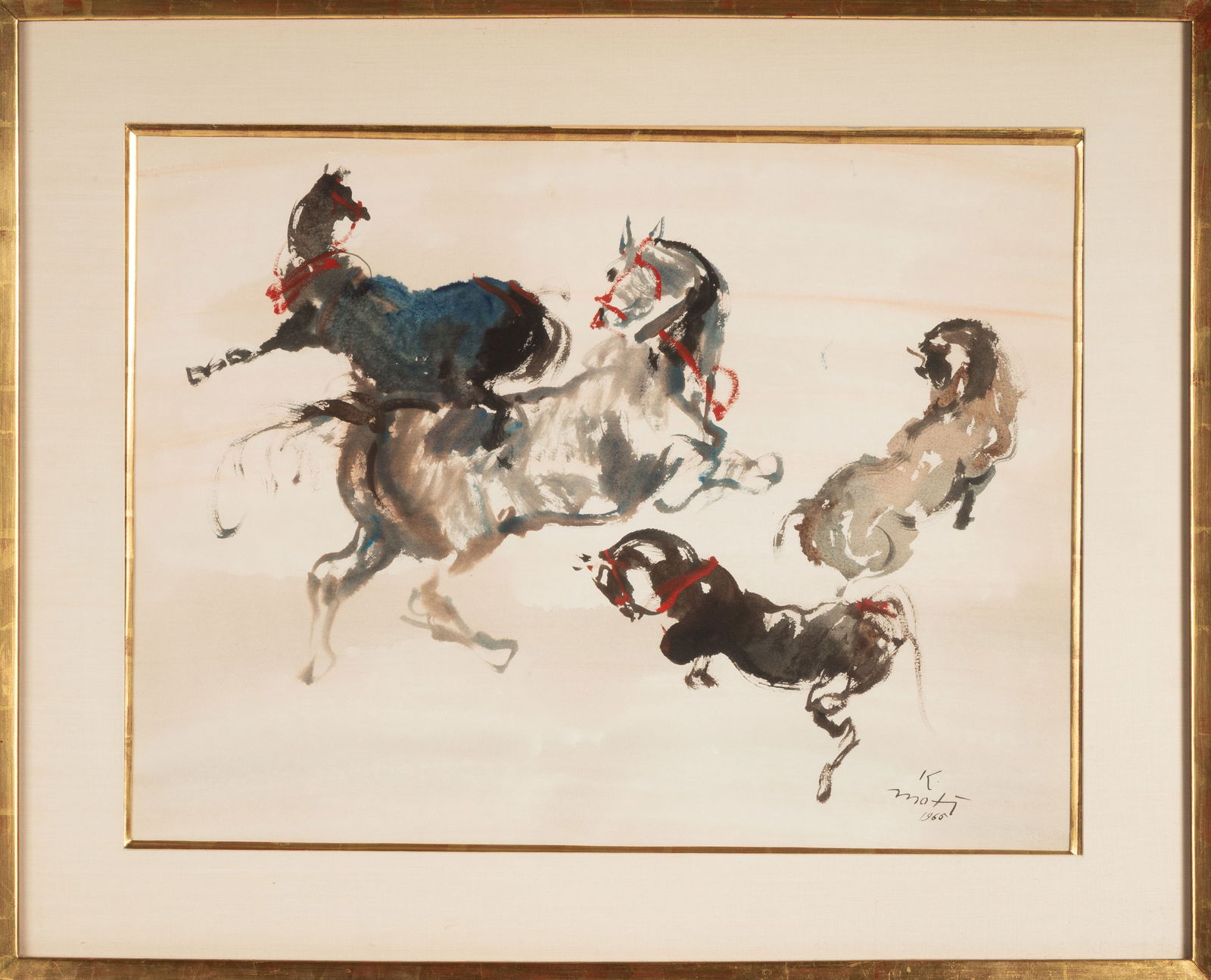 Kaiko Moti (Indian,1921-1989) Horses, 1965 (1 of 2)
