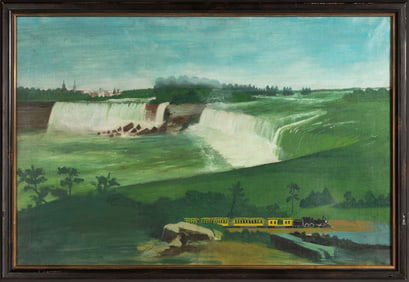 American Folk Art Painting of Niagara Falls