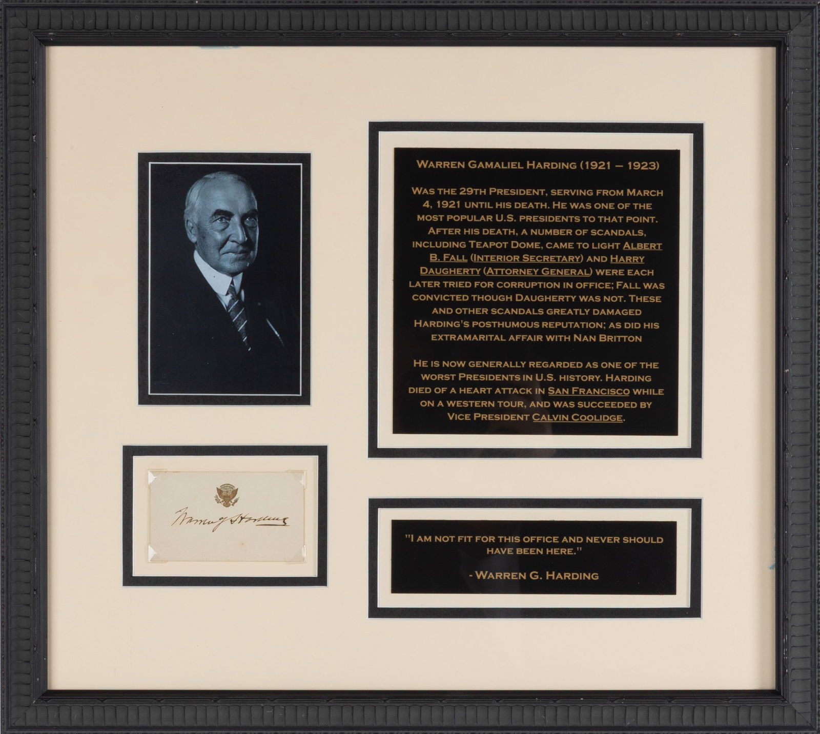 President Warren G. Harding Autograph (1 of 1)