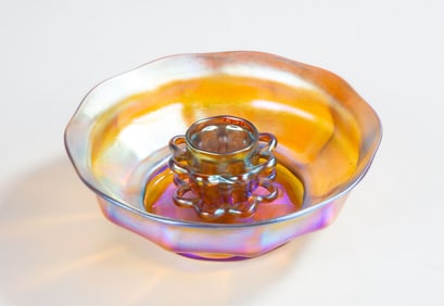 Tiffany Studios Favrile Bowl & Flower Frog