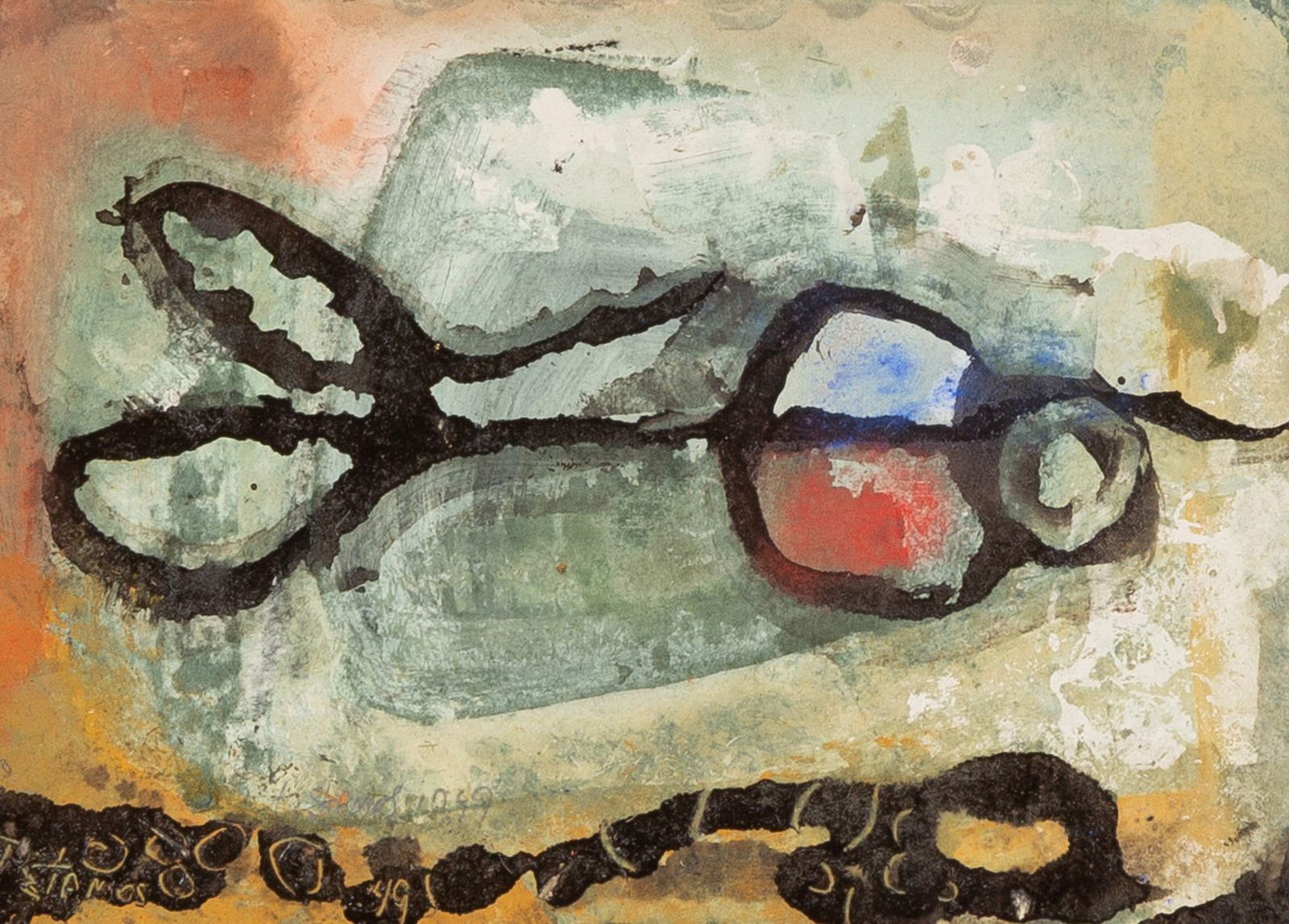 Theodore Stamos (American/Greek, 1922-1997) Abstract Composition, 1949 (1 of 2)