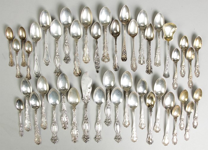 Group of Sterling Silver Teaspoons & Demitasse Spoons