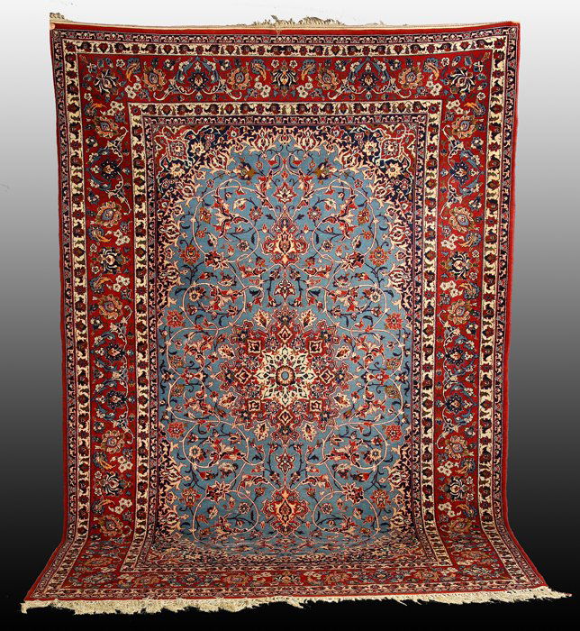 Isfahan Oriental Rug: Isfahan Oriental Rug. 4' 10 1/2" x 7' 6". The Dr. George &Angie Shaheen Collection, Fayetteville, NY.