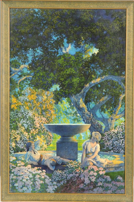 Group of Maxfield Parrish (American, 1870-1966) Prints: Group of Maxfield Parrish (American, 1870-1966) Prints. C. 1926; The House of Art, NY; Reinthal & Newman, NY, initialed MP; Reinthal & Newman, "The Lute Players"; Reinthal & Newman; 1908 by P.F. Colli