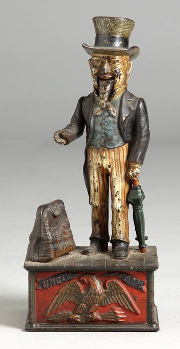 Original Uncle Sam Cast Iron Mechanical Bank