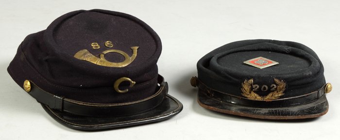 2 Civil War Era Wool Kepi Hats: 2 Civil War Era Wool Kepi Hats. Major William H. Nutt, Waverly, NY.