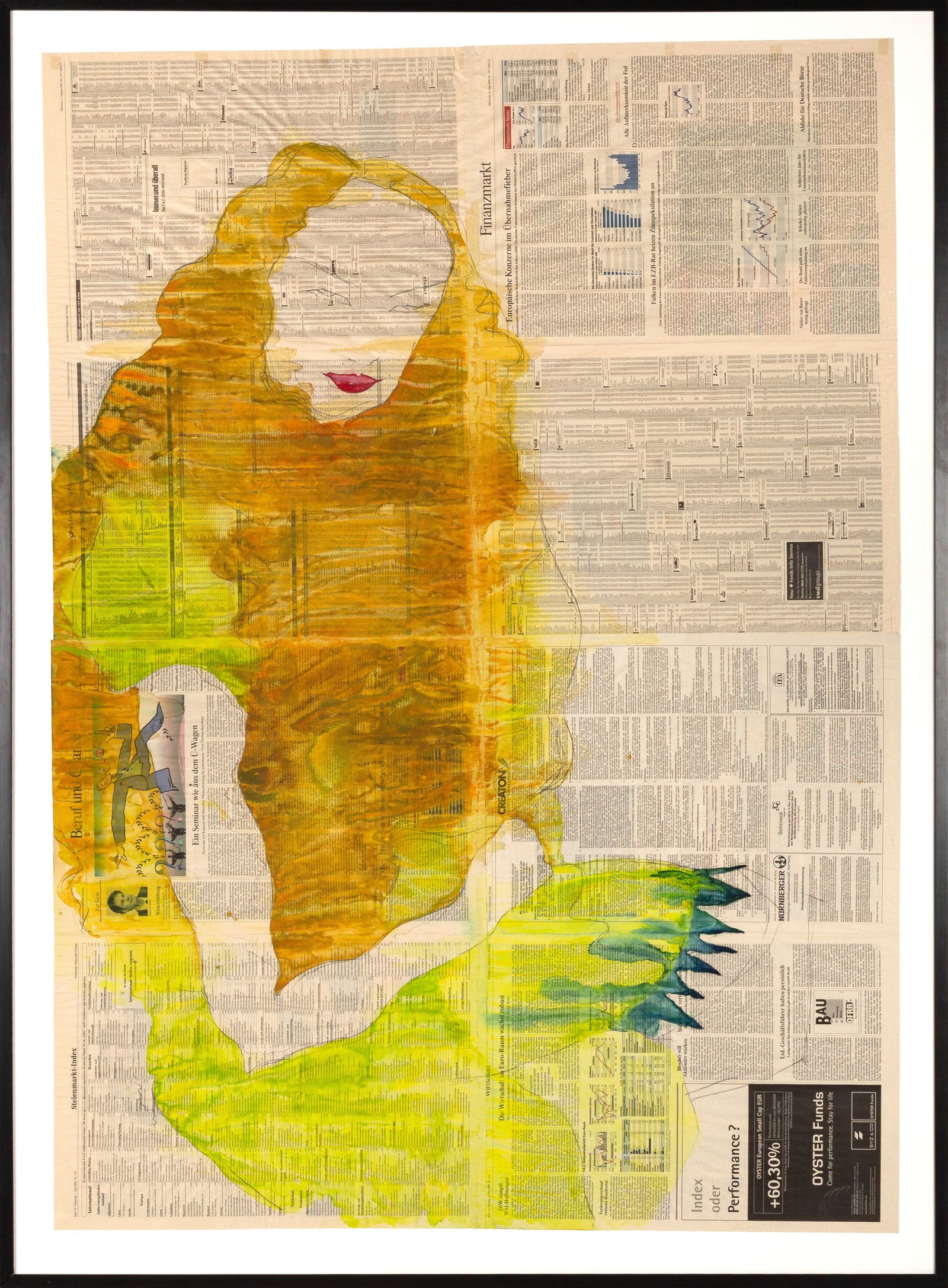 Gabriel Vormstein (German, b. 1974) "Model of Reality": Gabriel Vormstein (German, b. 1974) "Model of Reality" 2006. Pencil and watercolor on newspaper. 62 x 44 in. Shipping Note: We provide our own in-house shipping service; separate from LiveAuctioneers.