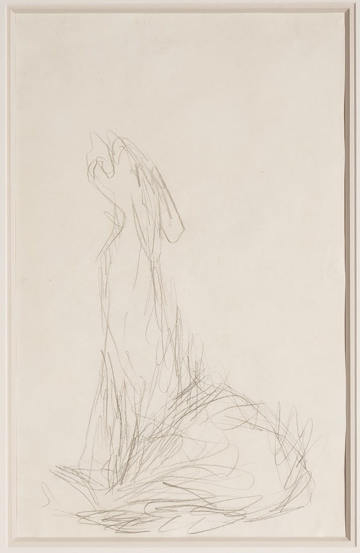 Paul Klee (German, 1879-1940) "Hund" (Dog): Paul Klee (German, 1879-1940) "Hund" (Dog) Pencil on paper. Framed: 23 x 17 in. Sight: 13 x 8 1/2 in. Galerie Rosengart, Lucerne John Rewald, New York Shipping Note: We provide our own in-house