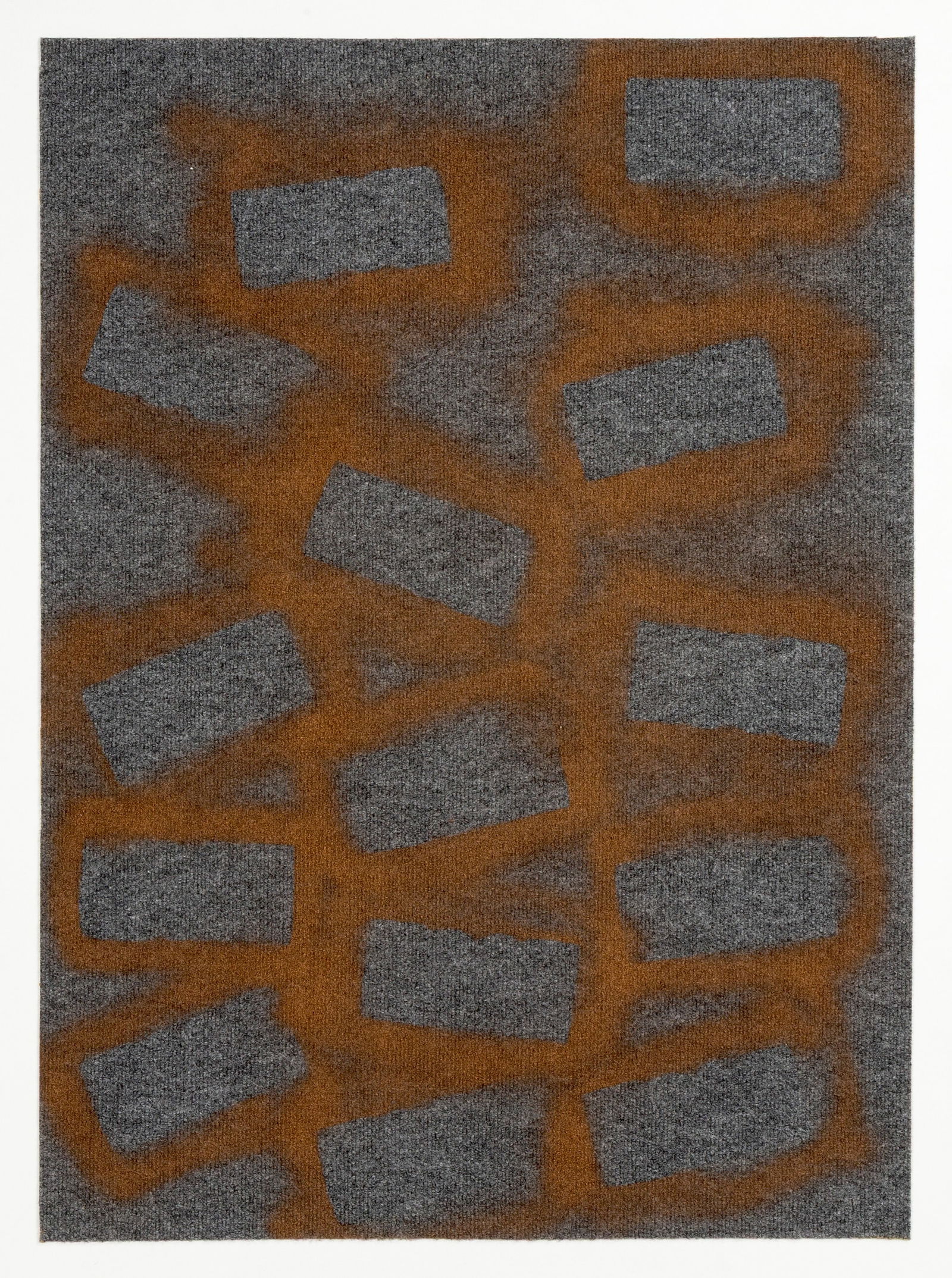 Mai-Thu Perret (Swiss, b. 1976) "Migraine VI": Mai-Thu Perret (Swiss, b. 1976) "Migraine VI" Acrylic on carpet and mounted on board. Signed, dated, and titled 'MIGRAINE VI / MTW / 2010' (on reverse). 48 x 36 in. Aspen Art Museum Benefit donated by