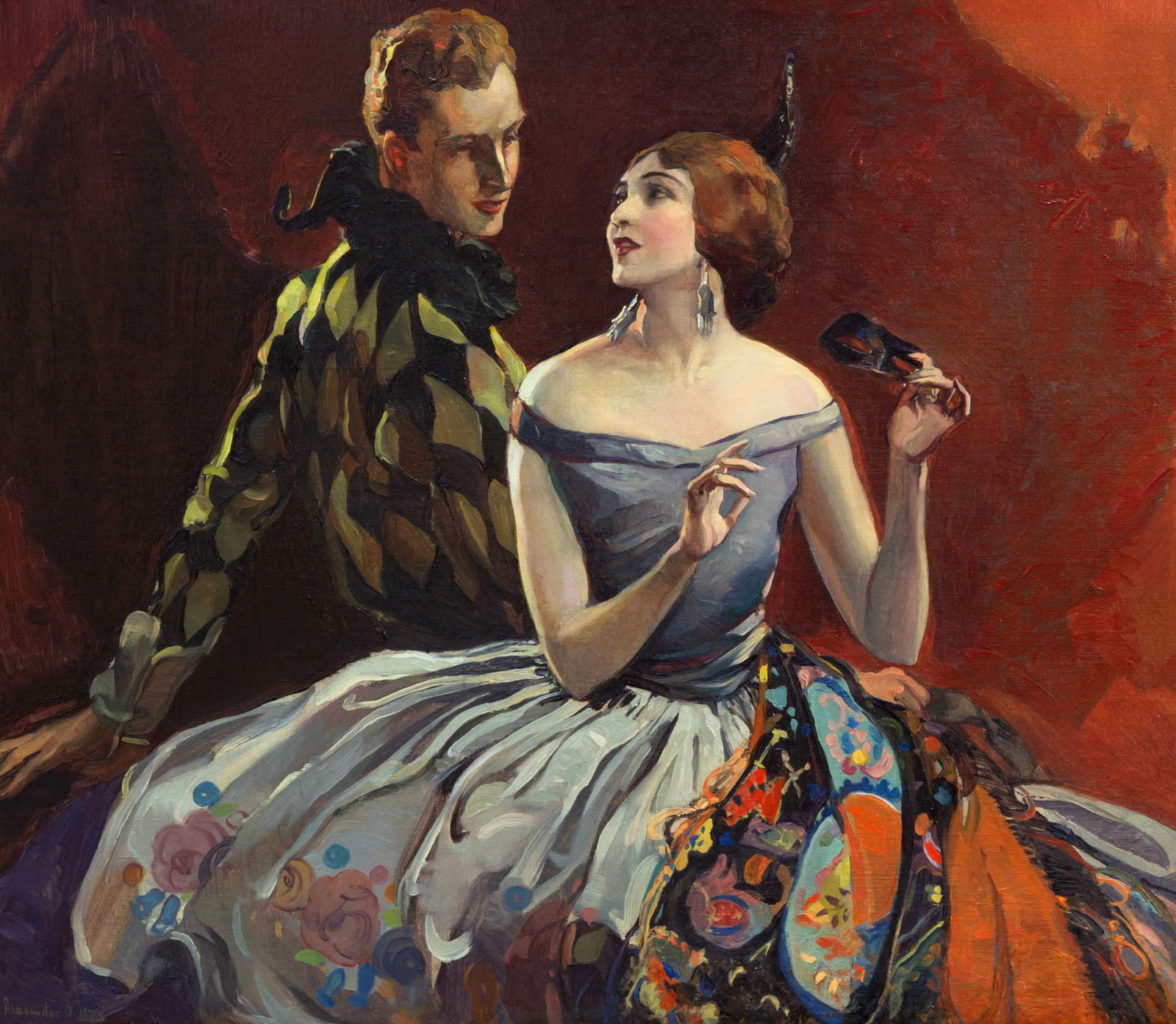 Alexander Oscar Levy (American, 1881-1947) Harlequin & Columbina (1 of 4)