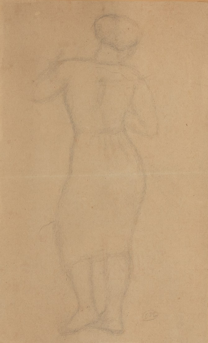 Aristide Maillol (French, 1861-1944) Drawing: Aristide Maillol (French, 1861-1944) Drawing Pencil on paper. Signed (lower right). 17 x 10 3/4 in. Provenance: Sotheby's Park - Bernet, New York, June 23, 1982, (lot 102) Henry and Lilly Sieger