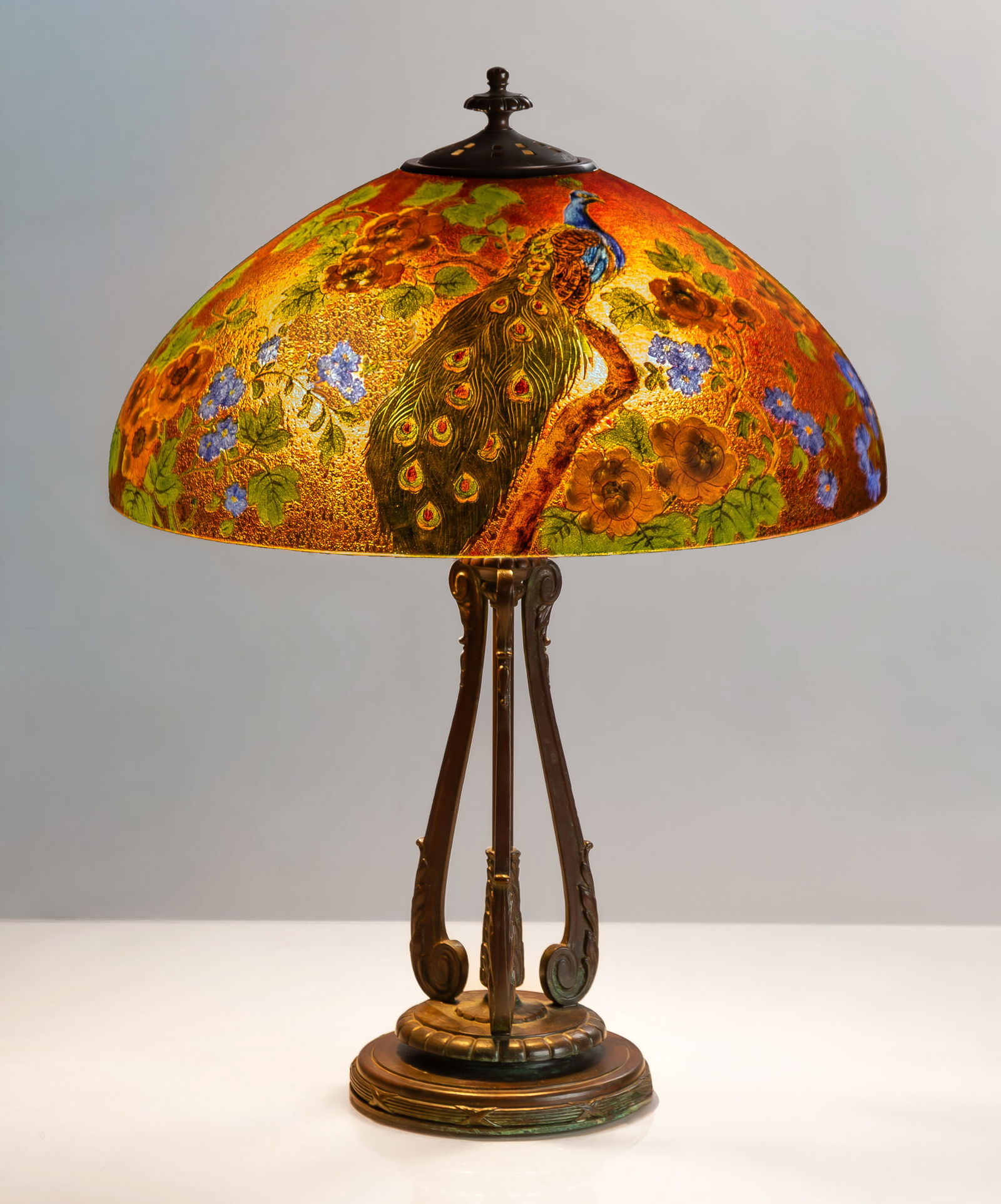 Fine & Rare Handel Peacock Lamp (1 of 3)