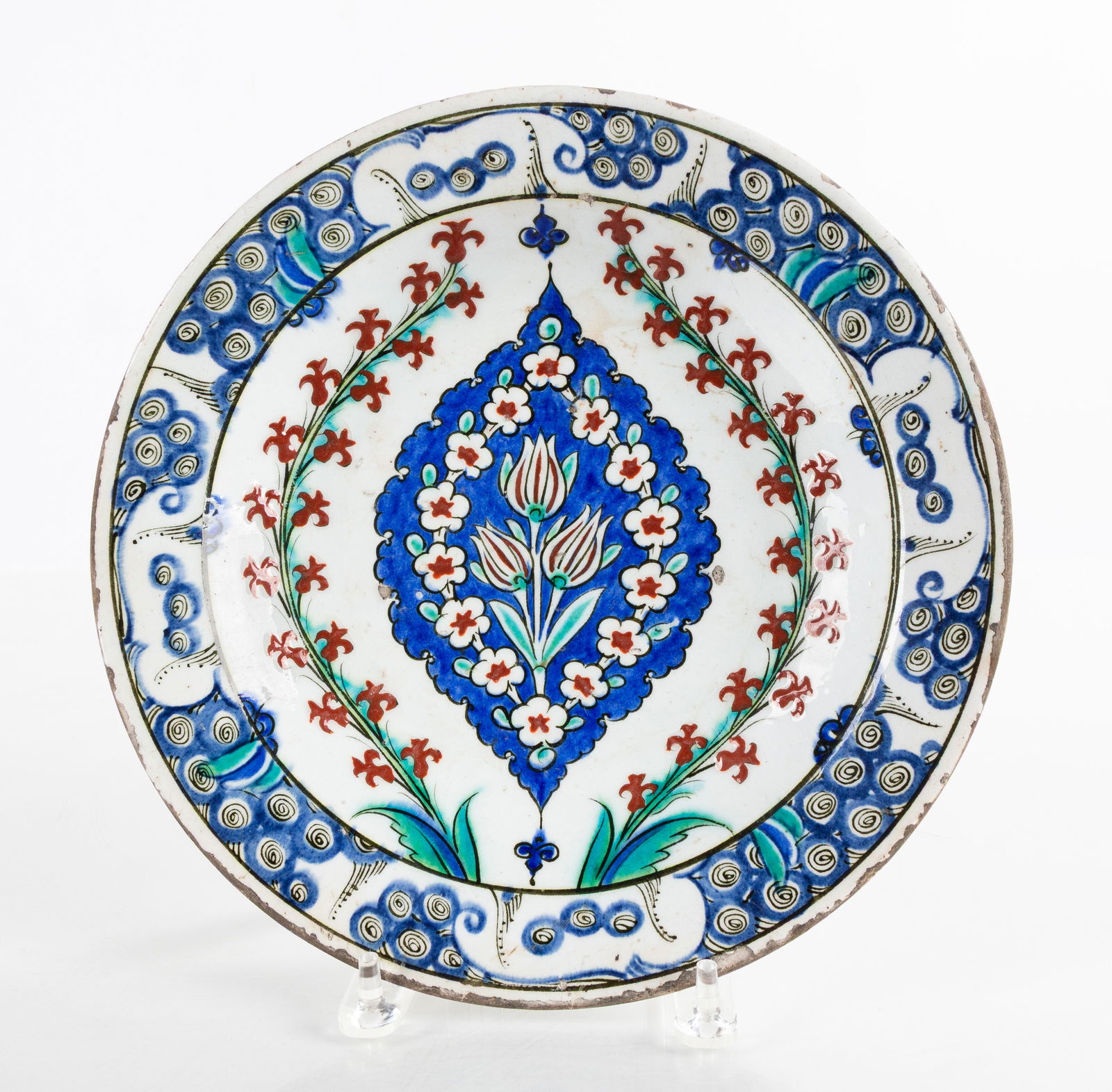 Iznik Polychrome Painted Pottery Deep Dish (1 of 5)