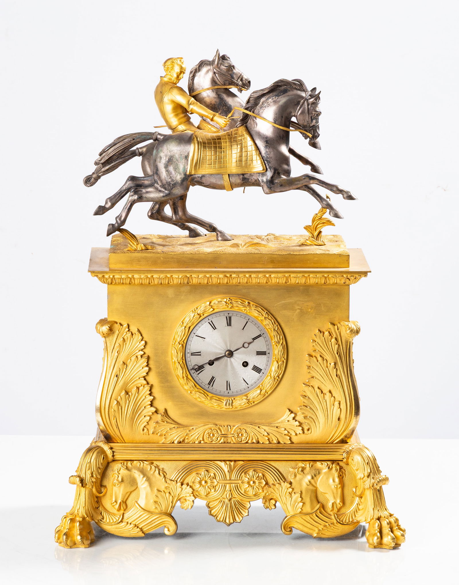 French Ormolu Mantel Clock with Horse & Jocky (1 of 4)
