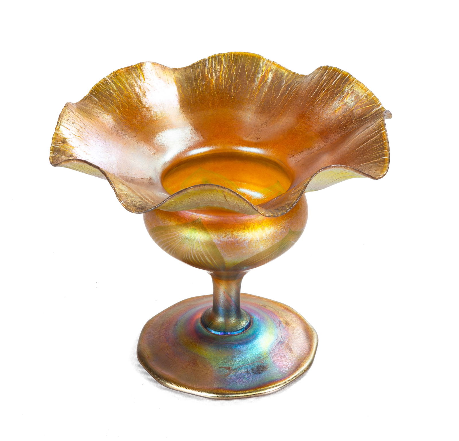 Tiffany Studios Favrile Ruffled Rim Vase (1 of 4)